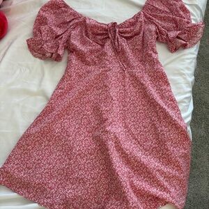 Floral Pink Off-Shoulder Dress